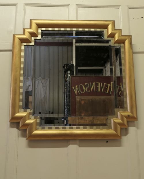 LARGE FRENCH ART DECO ODEON STYLE GILT MIRROR - ADDITIONAL PHOTO 5