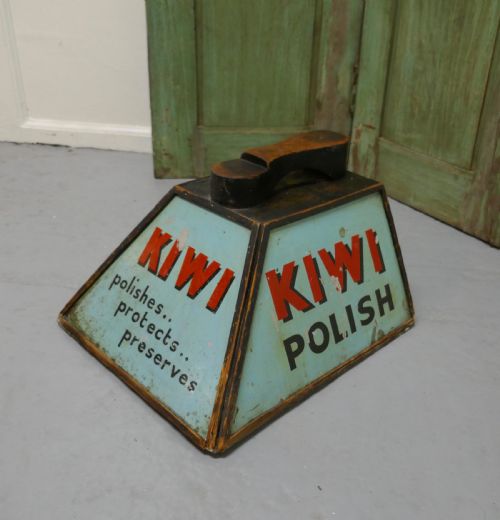 KIWI BOOT POLISH ADVERTISING SHOE SHINE BOX WITH SHOE REST - ADDITIONAL PHOTO 1