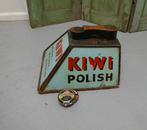 KIWI BOOT POLISH ADVERTISING SHOE SHINE BOX WITH SHOE REST - ADDITIONAL PHOTO 4
