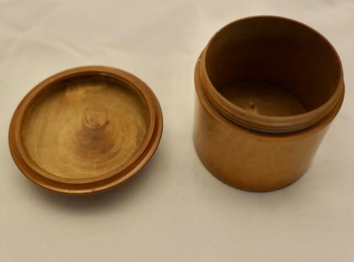 3 HAND MADE SYCAMORE TREEN POTS WITH LIDS - ADDITIONAL PHOTO 2