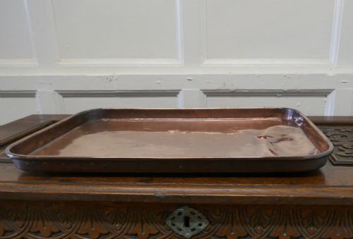 LARGE 18TH CENTURY COPPER ROASTING TRAY WITH GRAVY WELL - ADDITIONAL PHOTO 3
