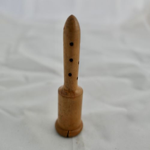 3 19TH CENTURY HAND MADE TREEN ITEMS POWDER PERFUME AND MATCHES - ADDITIONAL PHOTO 1