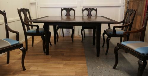ORIENTAL STYLE CARVED DINING TABLE AND 6 CHAIRS - ADDITIONAL PHOTO 4