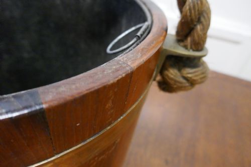19TH CENTURY ROYAL NAVY OAK FIRE BUCKET WITH PLYMOUTH ARMORIAL CREST - ADDITIONAL PHOTO 7