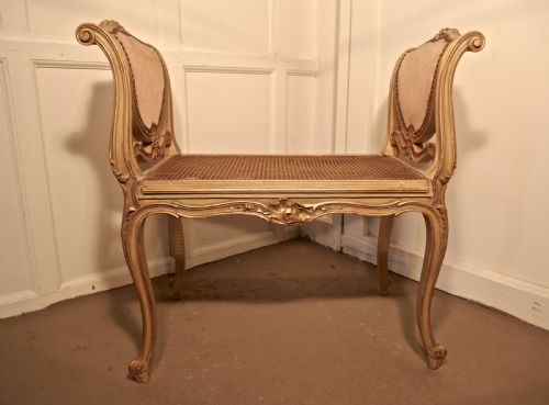 FRENCH LOUIS PHILIPPE DUSKY PINK AND GILT BOUDOIR WINDOW SEAT - ADDITIONAL PHOTO 2