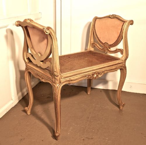 FRENCH LOUIS PHILIPPE DUSKY PINK AND GILT BOUDOIR WINDOW SEAT - ADDITIONAL PHOTO 3