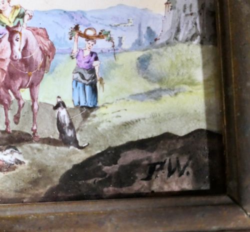 A PAIR OF FRENCH PORCELAIN CERAMIC PLAQUES PAINTED BY P W - ADDITIONAL PHOTO 5