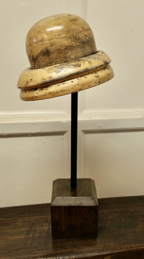 FRENCH FRUIT WOOD HAT BLOCK MILLINERS FORM - ADDITIONAL PHOTO 2