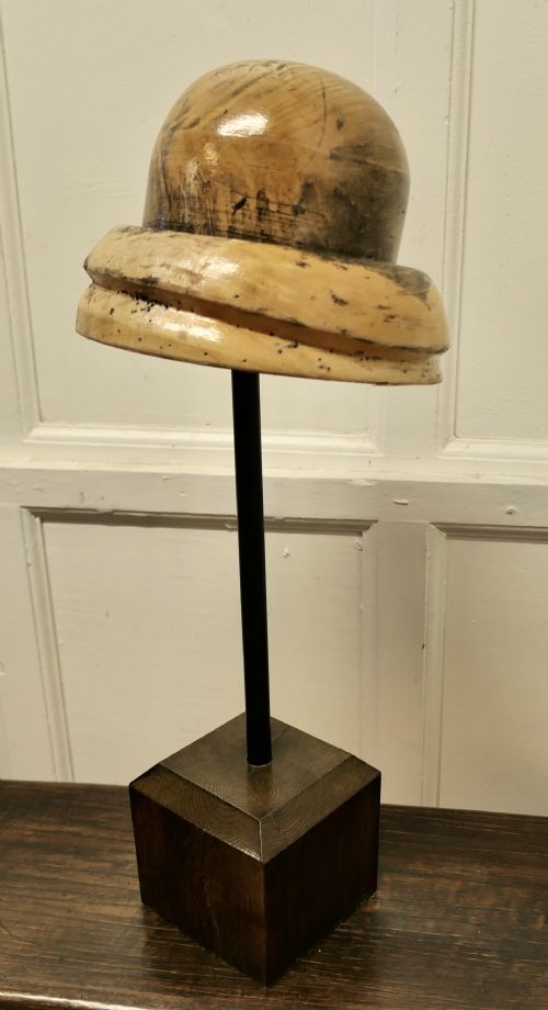 FRENCH FRUIT WOOD HAT BLOCK MILLINERS FORM - ADDITIONAL PHOTO 3