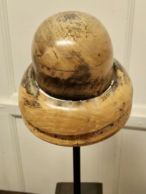 FRENCH FRUIT WOOD HAT BLOCK MILLINERS FORM - ADDITIONAL PHOTO 5