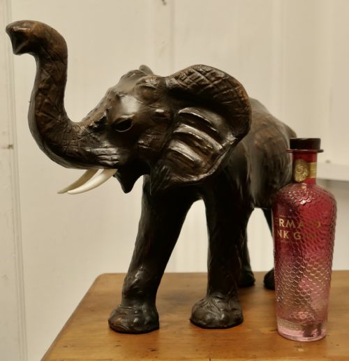 ARTS AND CRAFTS LEATHER MODEL OF AN ELEPHANT - ADDITIONAL PHOTO 7