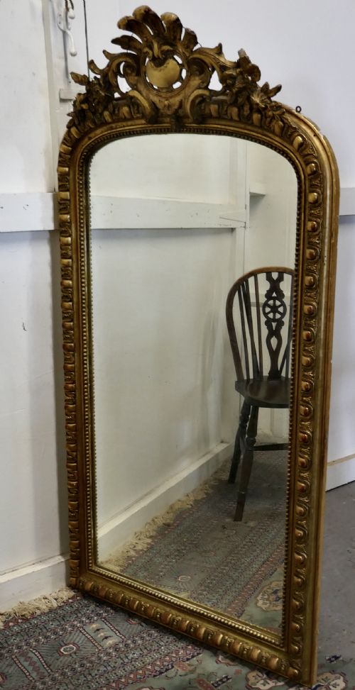 LARGE FRENCH 19TH CENTURY LOUIS PHILIPPE WALL MIRROR - ADDITIONAL PHOTO 1