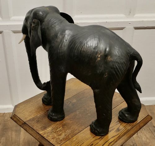 ARTS AND CRAFTS LEATHER MODEL OF A BULL ELEPHANT - ADDITIONAL PHOTO 9
