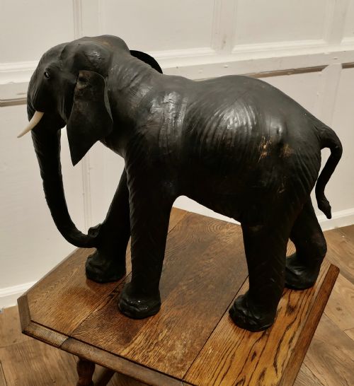 ARTS AND CRAFTS LEATHER MODEL OF A BULL ELEPHANT - ADDITIONAL PHOTO 10