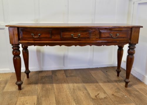 Long Fruitwood Hall Table, Serving Table