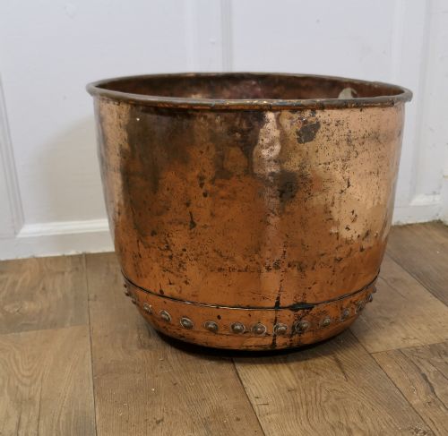 19th Century Copper, Log Bin Cauldron