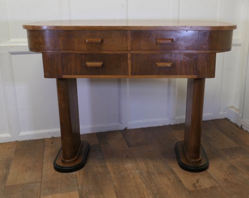 Art Deco Odeon Style Console Greeter in Walnut
