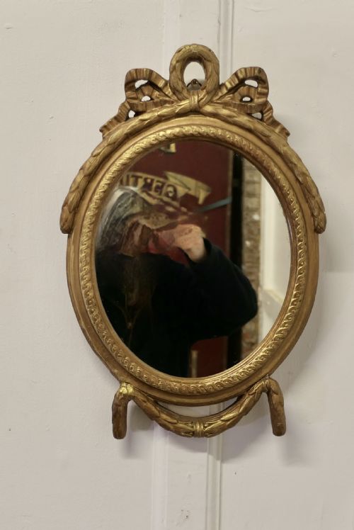 DECORATIVE GILT OVAL MIRROR - ADDITIONAL PHOTO 5