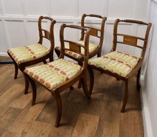 SET OF 4 ART NOUVEAU WALNUT DINING CHAIRS - ADDITIONAL PHOTO 1