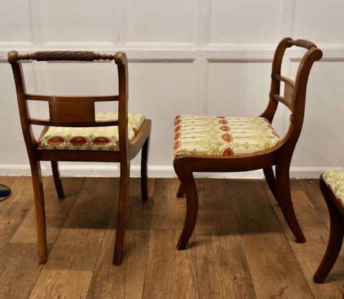 SET OF 4 ART NOUVEAU WALNUT DINING CHAIRS - ADDITIONAL PHOTO 5