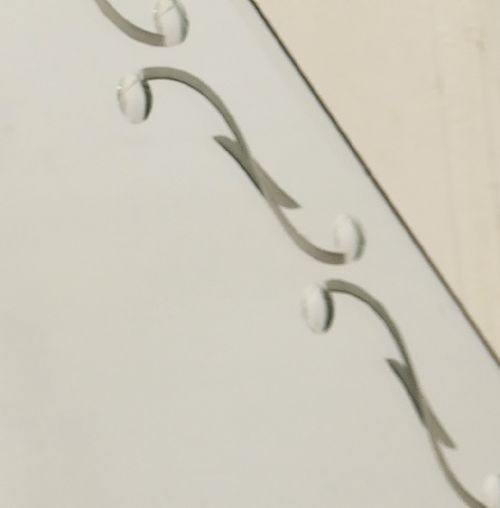 A LARGE FRENCH ART DECO DIAMOND WALL MIRROR - ADDITIONAL PHOTO 5