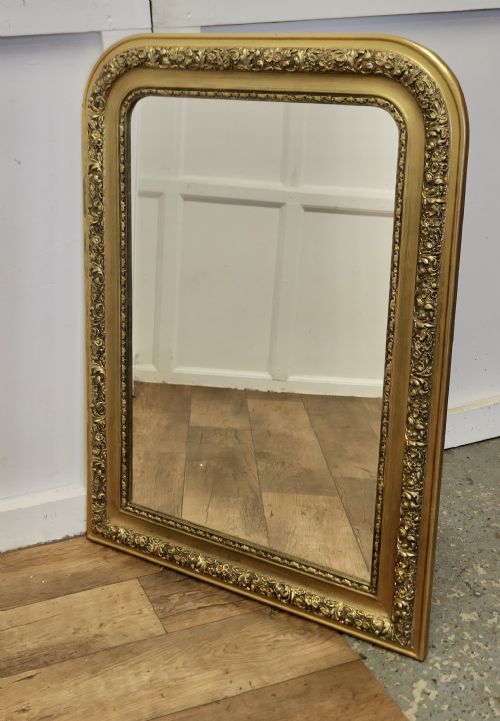 LARGE FRENCH 19TH CENTURY LOUIS PHILIPPE GOLD MIRROR - ADDITIONAL PHOTO 1