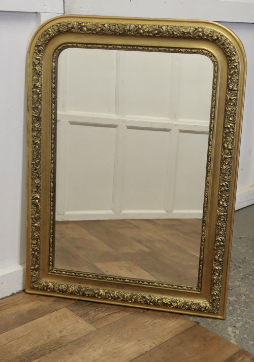 LARGE FRENCH 19TH CENTURY LOUIS PHILIPPE GOLD MIRROR - ADDITIONAL PHOTO 2