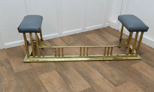 19th Century Brass and Leather Club Fender