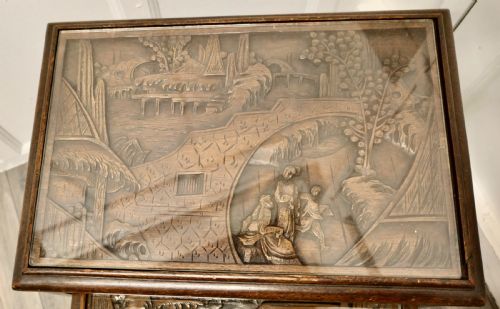 BEAUTIFULLY CARVED CHINOISERIE NEST OF FOUR TABLES - ADDITIONAL PHOTO 5