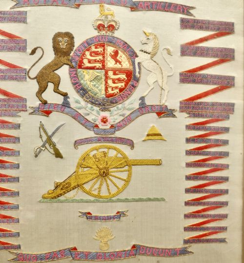 69TH BATTERY ROYAL FIELD ARTILLERY FRAMED COMMEMORATIVE EMBROIDERY - ADDITIONAL PHOTO 2