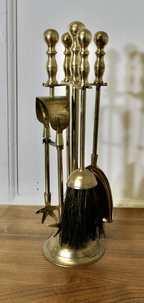 Attractive Brass Fireside Companion Set, Fireside Tools