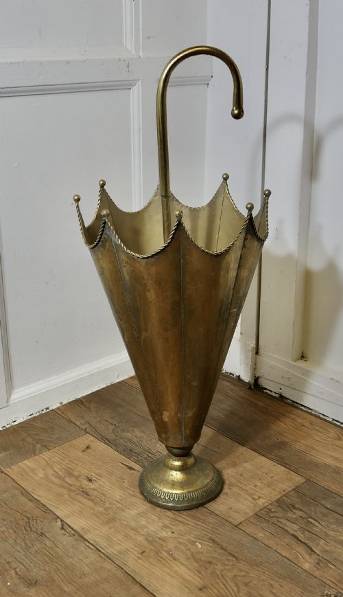 UMBRELLA SHAPED BRASS UMBRELLA STAND - ADDITIONAL PHOTO 1