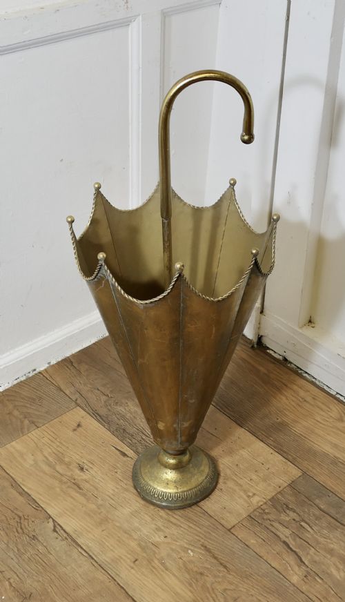 UMBRELLA SHAPED BRASS UMBRELLA STAND - ADDITIONAL PHOTO 2