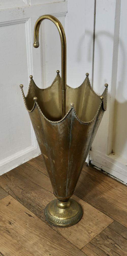 UMBRELLA SHAPED BRASS UMBRELLA STAND - ADDITIONAL PHOTO 3