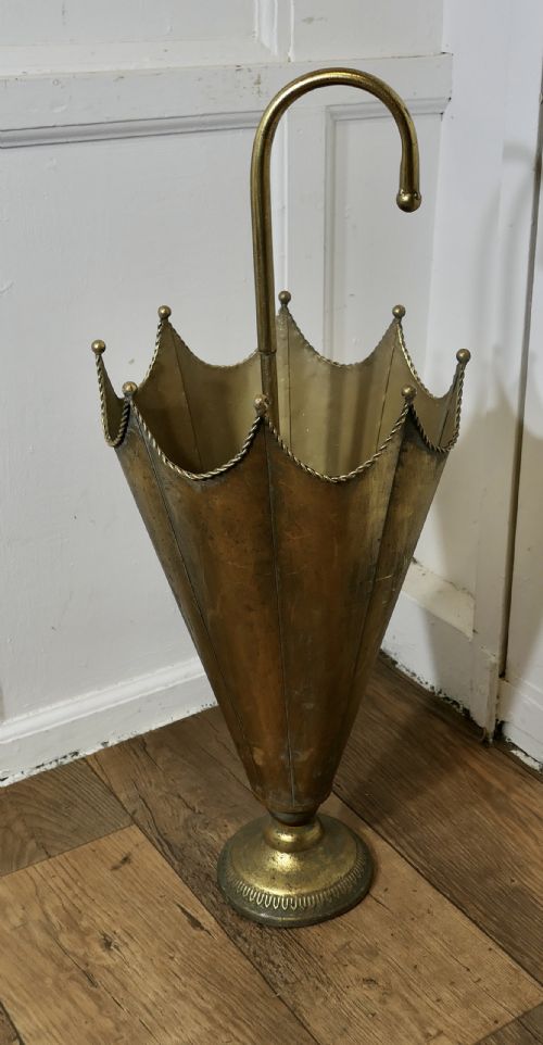 UMBRELLA SHAPED BRASS UMBRELLA STAND - ADDITIONAL PHOTO 4