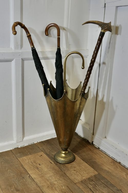 UMBRELLA SHAPED BRASS UMBRELLA STAND - ADDITIONAL PHOTO 5