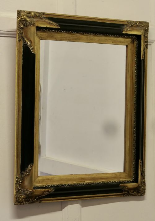 An Elegant Regency Gilt and Black Wall Mirror