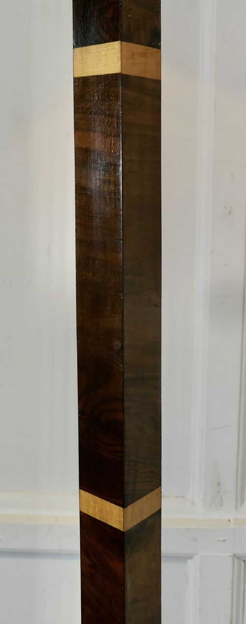 SUPERB QUALITY ART DECO ODEON STYLE GOLDEN WALNUT FLOOR LAMP - ADDITIONAL PHOTO 3