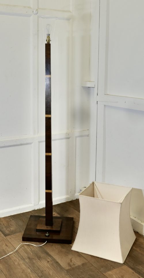 SUPERB QUALITY ART DECO ODEON STYLE GOLDEN WALNUT FLOOR LAMP - ADDITIONAL PHOTO 6