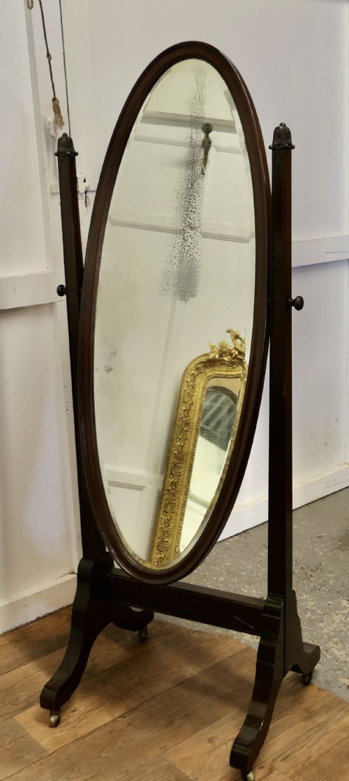 LARGE FRENCH OVAL CHEVAL DRESSING MIRROR