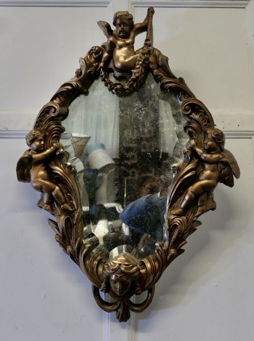 18TH CENTURY ITALIAN GILDED BAROQUE MIRROR - ADDITIONAL PHOTO 1