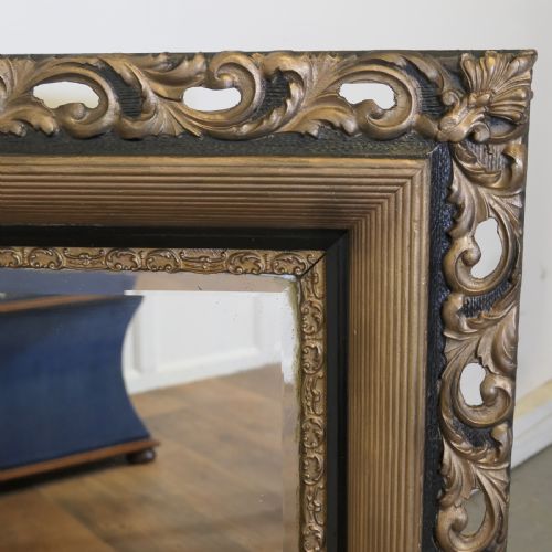 LARGE DECORATIVE DARK GILT WALL MIRROR - ADDITIONAL PHOTO 3