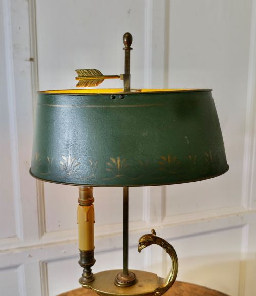 FRENCH PAINTED TOLEWARE AND BRASS DESK LAMP - ADDITIONAL PHOTO 6