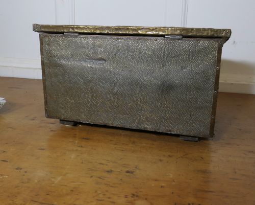 HAND BEATEN BRASS FIRESIDE SLIPPER BOX - ADDITIONAL PHOTO 3