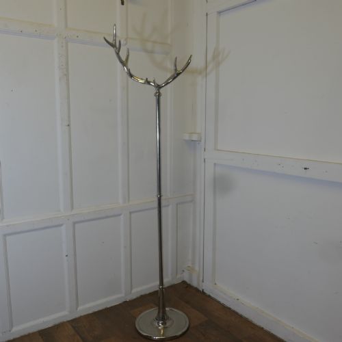 Chrome Hall Stand with Stags Horn Design for Hats & Coats