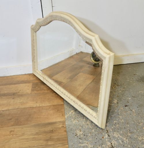 A SUPERB LARGE CARVED SIMULATED MARBLE OVERMANTEL MIRROR - ADDITIONAL PHOTO 4