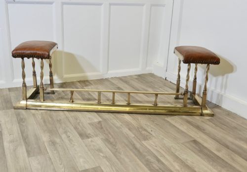 Good Quality Brass and Tan Leather Club Fender