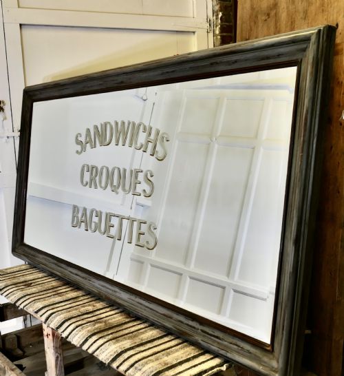 Huge Brasserie Advertising Mirror, Sandwiches Croques & Baguettes