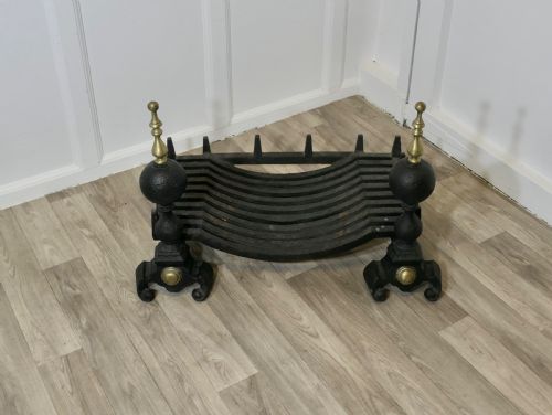 Large Cast Iron Log Grate on Andirons