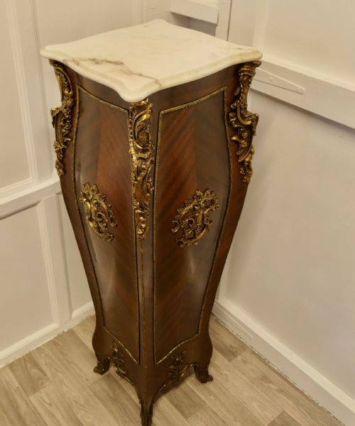 LARGE FRENCH ROCOCO WALNUT AND ORMOLU PEDESTAL - ADDITIONAL PHOTO 5